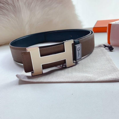 Hermes Men Beige Buckle Belt 'Brown'