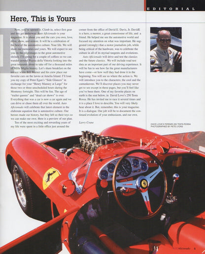 Auto Aficionado Magazine Preview Issue