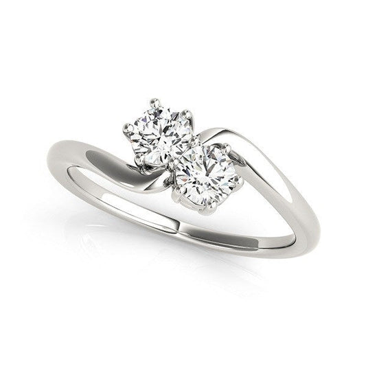 Solitaire Two Stone Diamond Ring in 14k White Gold (1/2 cttw) — photo 1 of 6