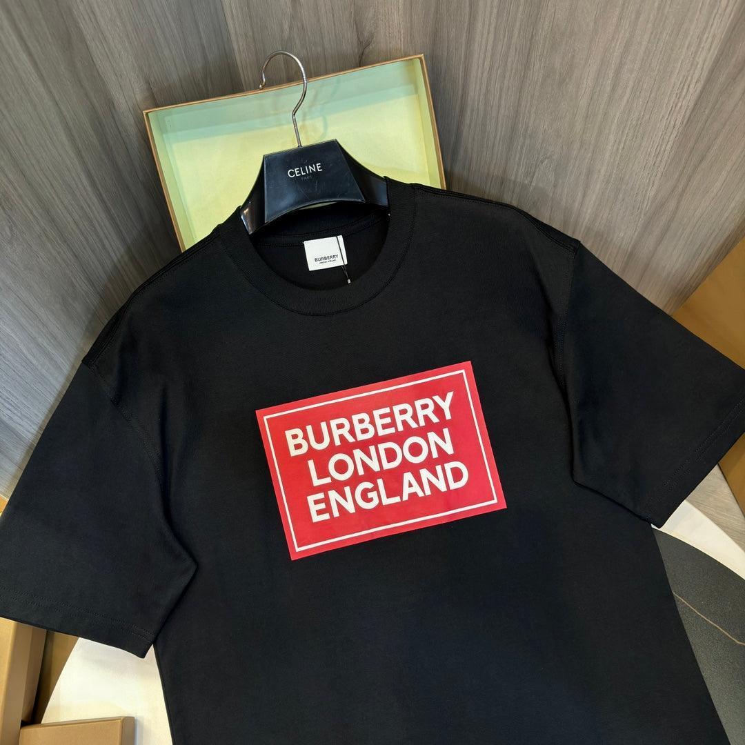 Burberry Black & Red T-Shirt Without Collar