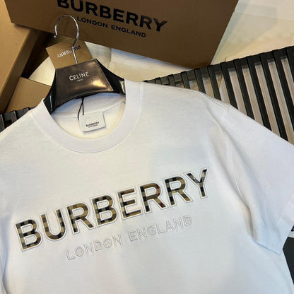 Burberry T-Shirt Without Collar 'White & Gold'