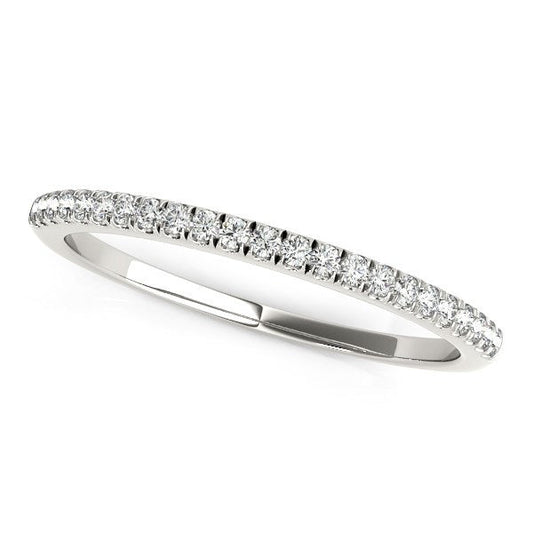 14k White Gold Scallop Style Setting Diamond Wedding Band (1/8 cttw) — photo 1 of 2