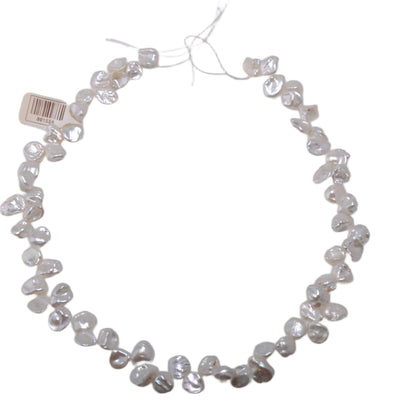 White Freshwater Keshi Pearl Strand 15in - Natural Irregular Baroque Pearls