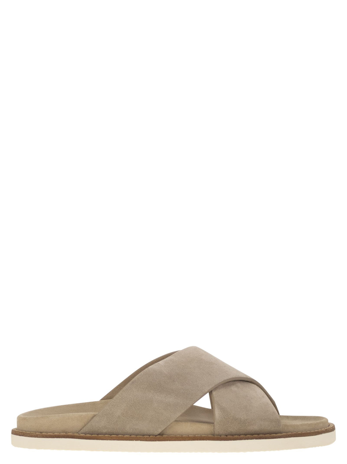 Brunello Cucinelli Washed Suede Slides