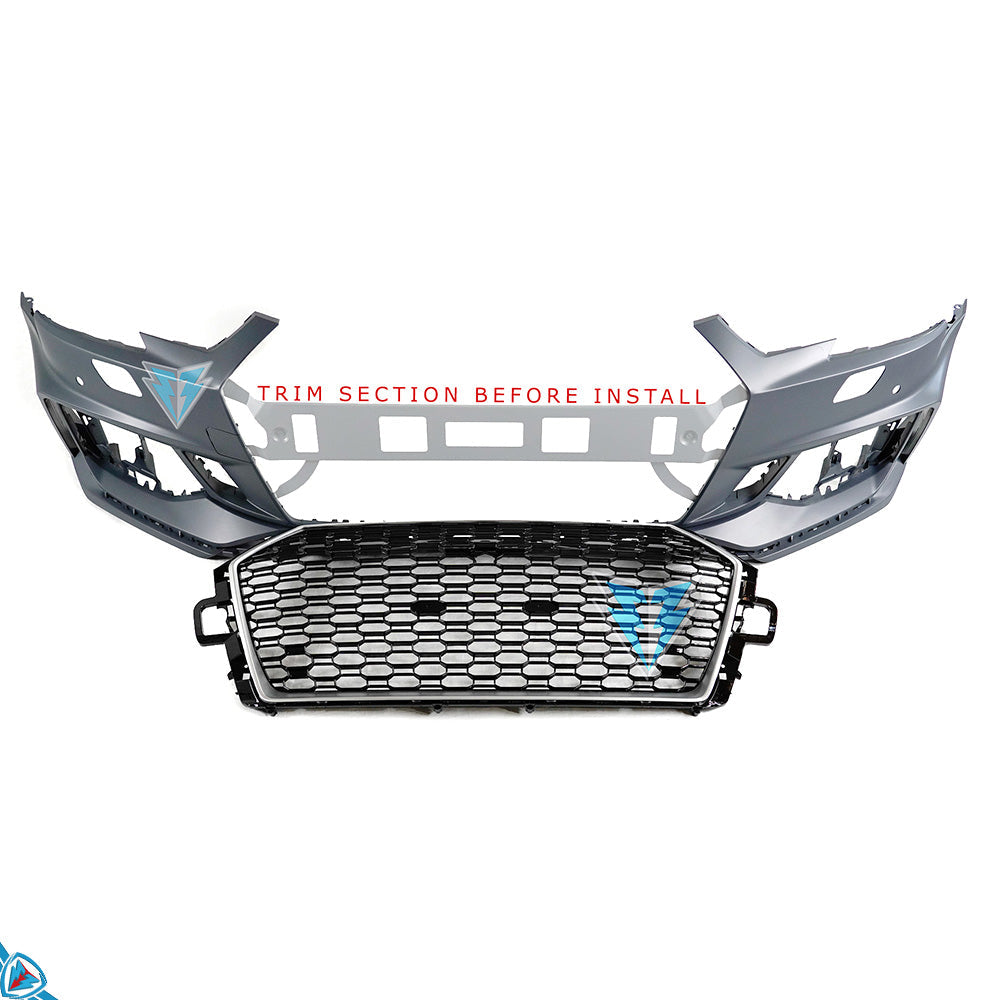 2017-2019 Audi A4 / S4 (B9) RS4 Style Polypropylene Front Bumper Conversion Kit | E3Tuning — photo 2 of 10