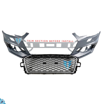 2017-2019 Audi A4 / S4 (B9) RS4 Style Polypropylene Front Bumper Conversion Kit | E3Tuning — photo 2 of 10