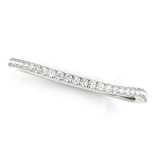 14k White Gold Slim Curved Diamond Wedding Ring (1/10 cttw) — photo 1 of 2