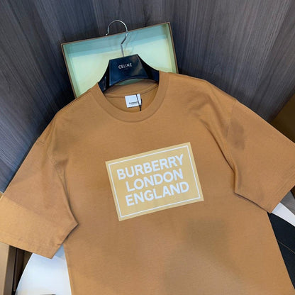 Burberry Brown & Beige T-Shirt Without Collar