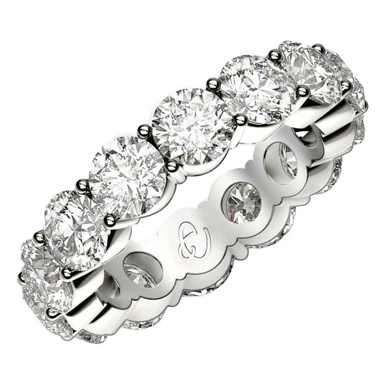 Round Cut Lab Grown Diamond Eternity Ring in 14k White Gold (6 cttw FG/VS2) — photo 1 of 10