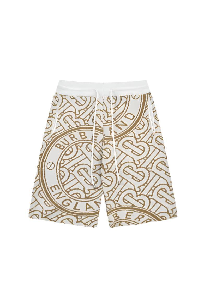Burberry Men's Striped Cotton Knit Basketball Shorts 'Beige'