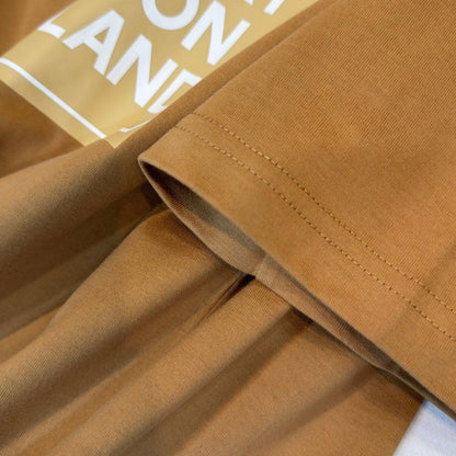 Burberry Brown & Beige T-Shirt Without Collar