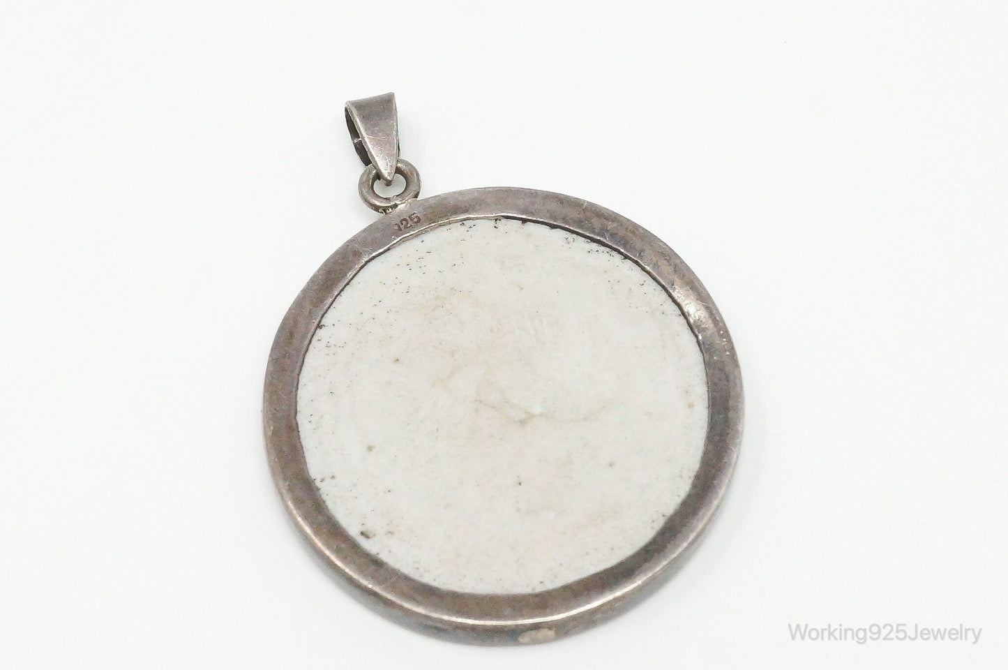 Vintage Blue & White Ming Porcelain Sterling Silver Pendant – Estate Jewelry