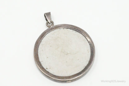 Vintage Blue & White Ming Porcelain Sterling Silver Pendant – Estate Jewelry