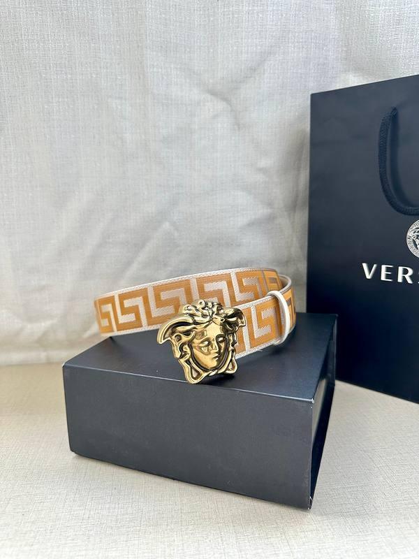 VERSACE La Medusa La Greca Belt 'Beige/White'