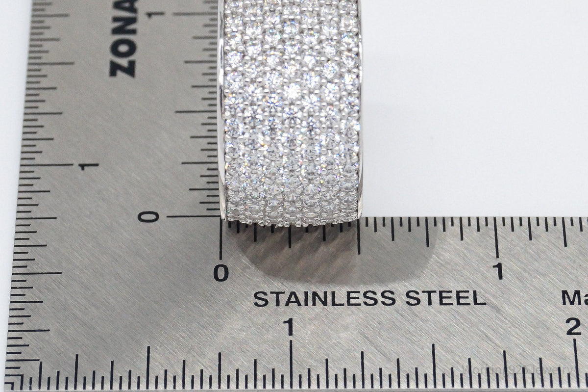 Vintage SW Cubic Zirconia Sterling Silver Band Ring - Size 7.5