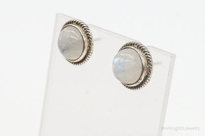 Vintage Moonstone Sterling Silver Earrings – Estate Jewelry