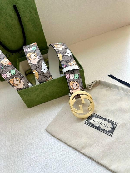 GUCCI Cartoon Print Logo Belt 'Multicolor'
