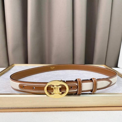 Celine Women Belt 'White/Brown'