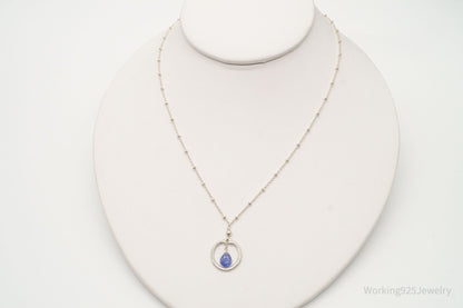 Vintage Violet Crystal Sterling Silver Necklace