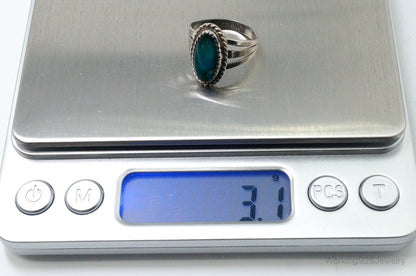 Vintage Native American Paua Abalone Shell Sterling Silver Ring - SZ 6.25