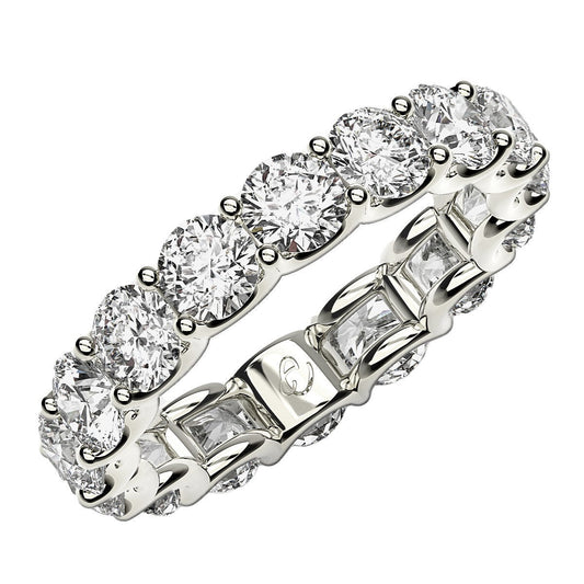 Round Cut Lab Grown Diamond Eternity Ring in 14k White Gold (4 cttw FG/VS2) — photo 1 of 10