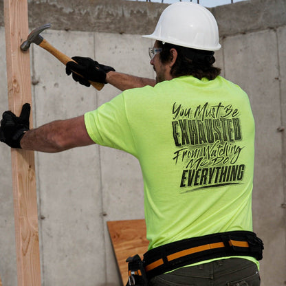 Exhausted - Safety Yellow T-Shirt — photo 2 of 4