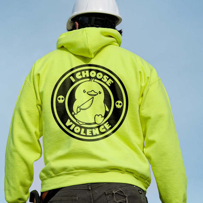 Violence - Safety Yellow Hi-Vis Hoodie — photo 2 of 3