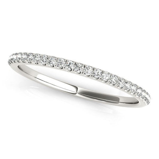 14k White Gold Round Diamond Pave Set Wedding Band (1/8 cttw) — photo 1 of 2