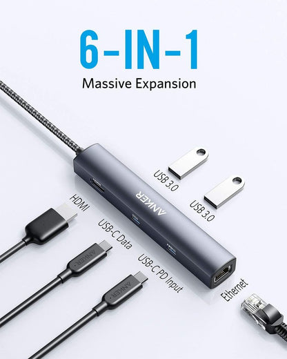 Anker <b>543</b> USB-C Hub (6-in-1, Slim) — photo 2 of 8