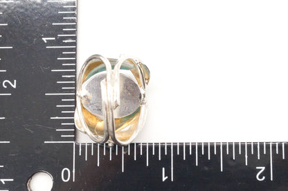 Vintage Turquoise Silver Ring - Size 9.25