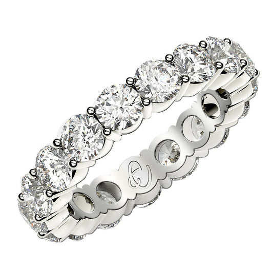 Round Cut Lab Grown Diamond Eternity Ring in 14k White Gold (3 cttw FG/VS2) — photo 1 of 10