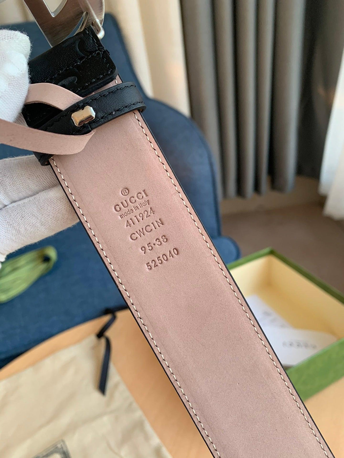 GUCCI Embellished coated-canvas and leather belt 'Black'