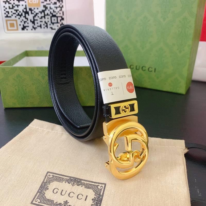 GUCCI Embellished coated-canvas and leather belt 'Black'