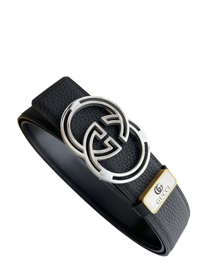 GUCCI Embellished coated-canvas and leather belt 'Black'