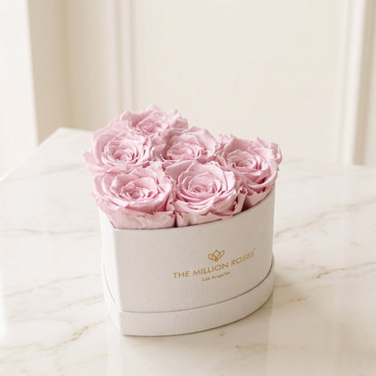 Baby Heart Beige Suede Box | Light Pink Roses