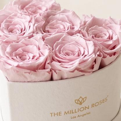 Baby Heart Beige Suede Box | Light Pink Roses