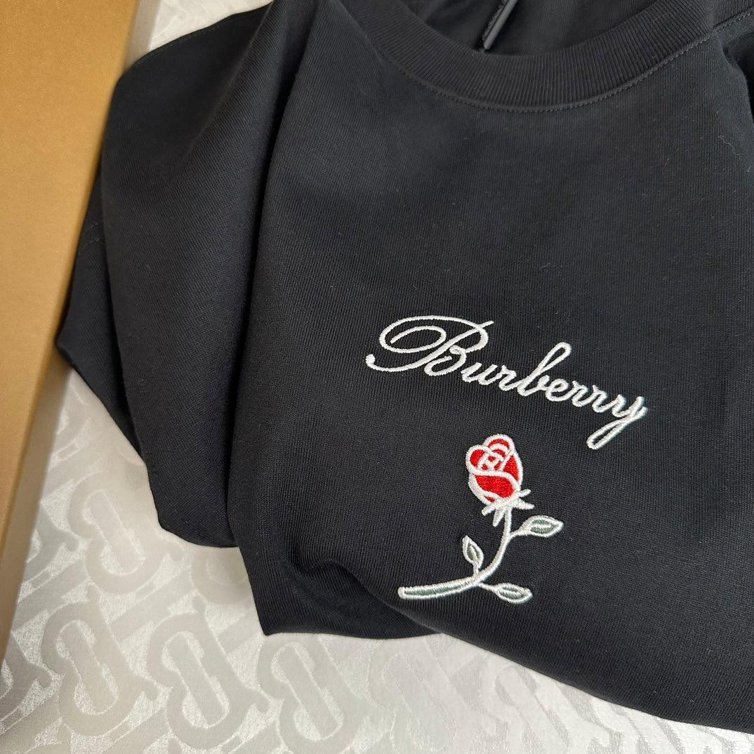 Burberry T-Shirt With Rose Without Collar 'Black'
