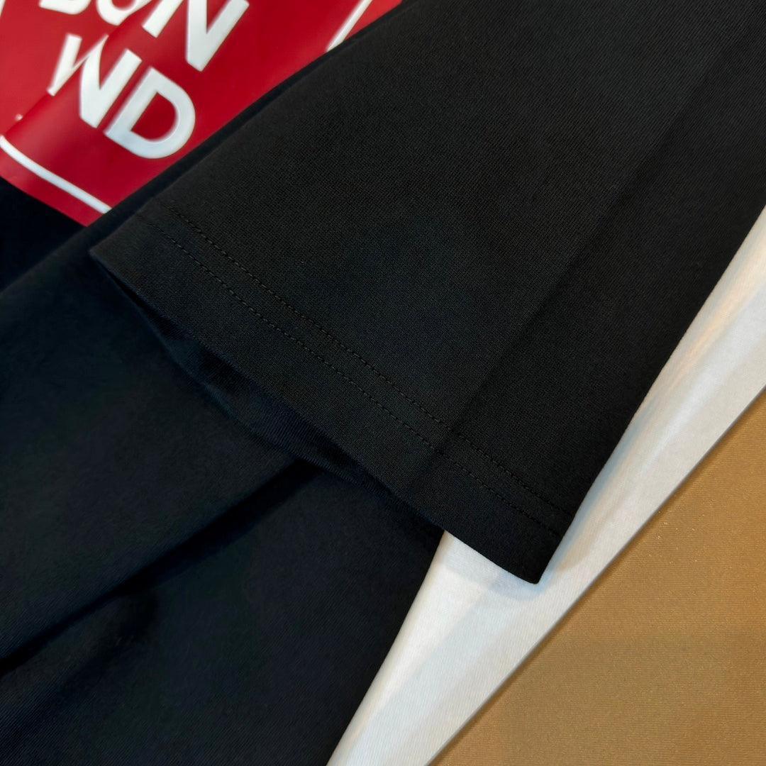 Burberry Black & Red T-Shirt Without Collar
