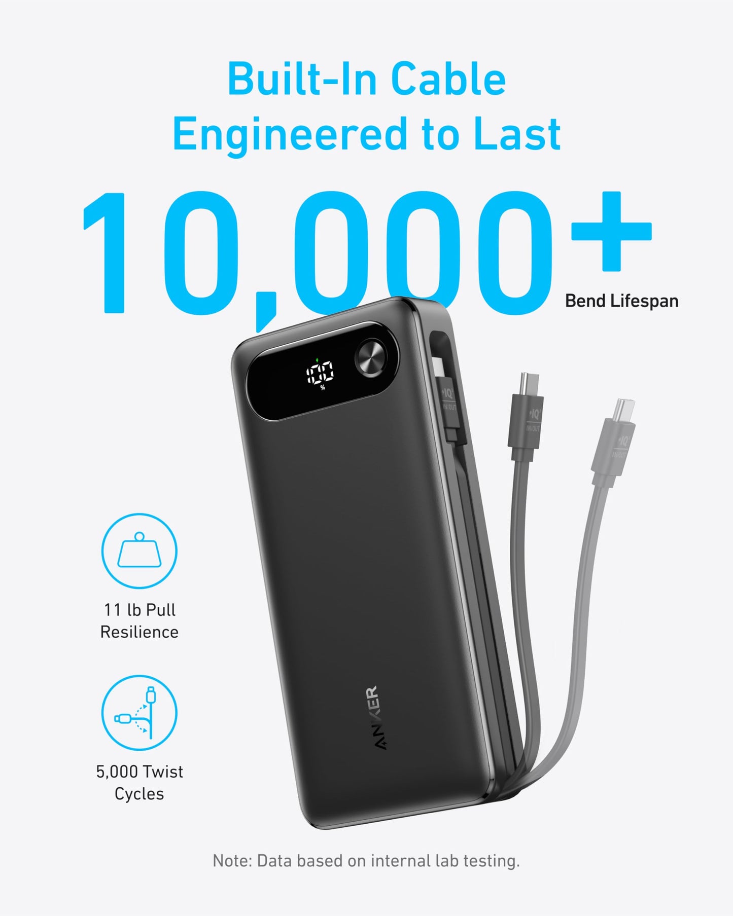 Anker Power Bank (20K, 87W, Built-In USB-C Cable) — photo 5 of 10