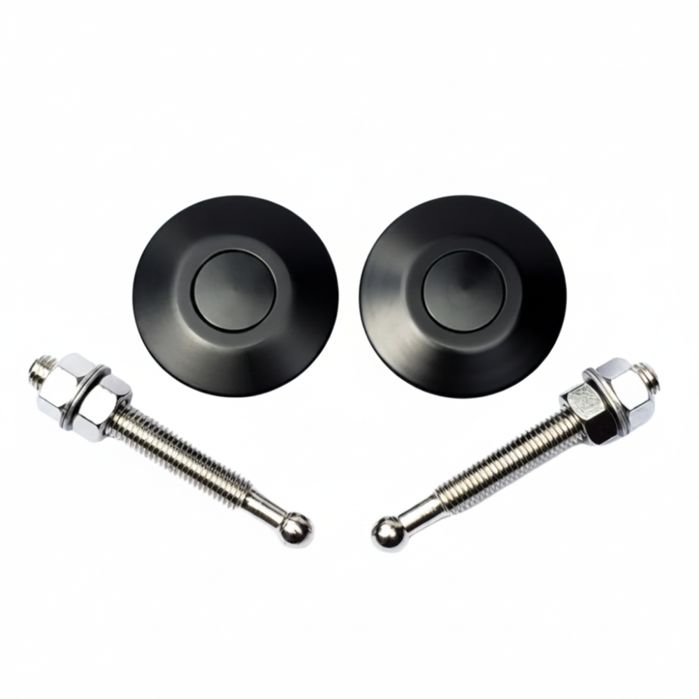 Black Ops Mini Quick-Release Hood Pins, Black Anodized, Pair