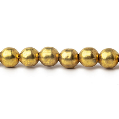Brass Plain Round Beads on an 8 inch Strand