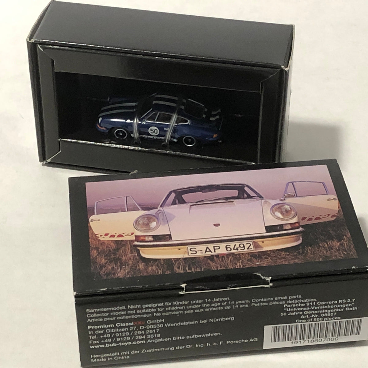 Porsche 911 Carrera RS 2.7 Universa N 50 by Bub 1:87 (08607)(Ltd Ed of 500)