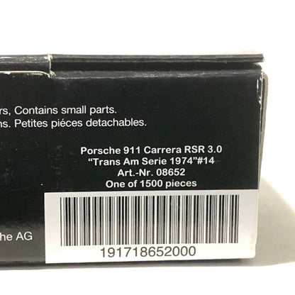 Porsche 911 Carrera RSR 3.0 1974 Trans-Am N 14 by Bub 1:87 (086525)(Ltd Ed)