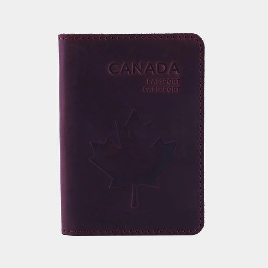 Passport cover with the national symbol of Canada
