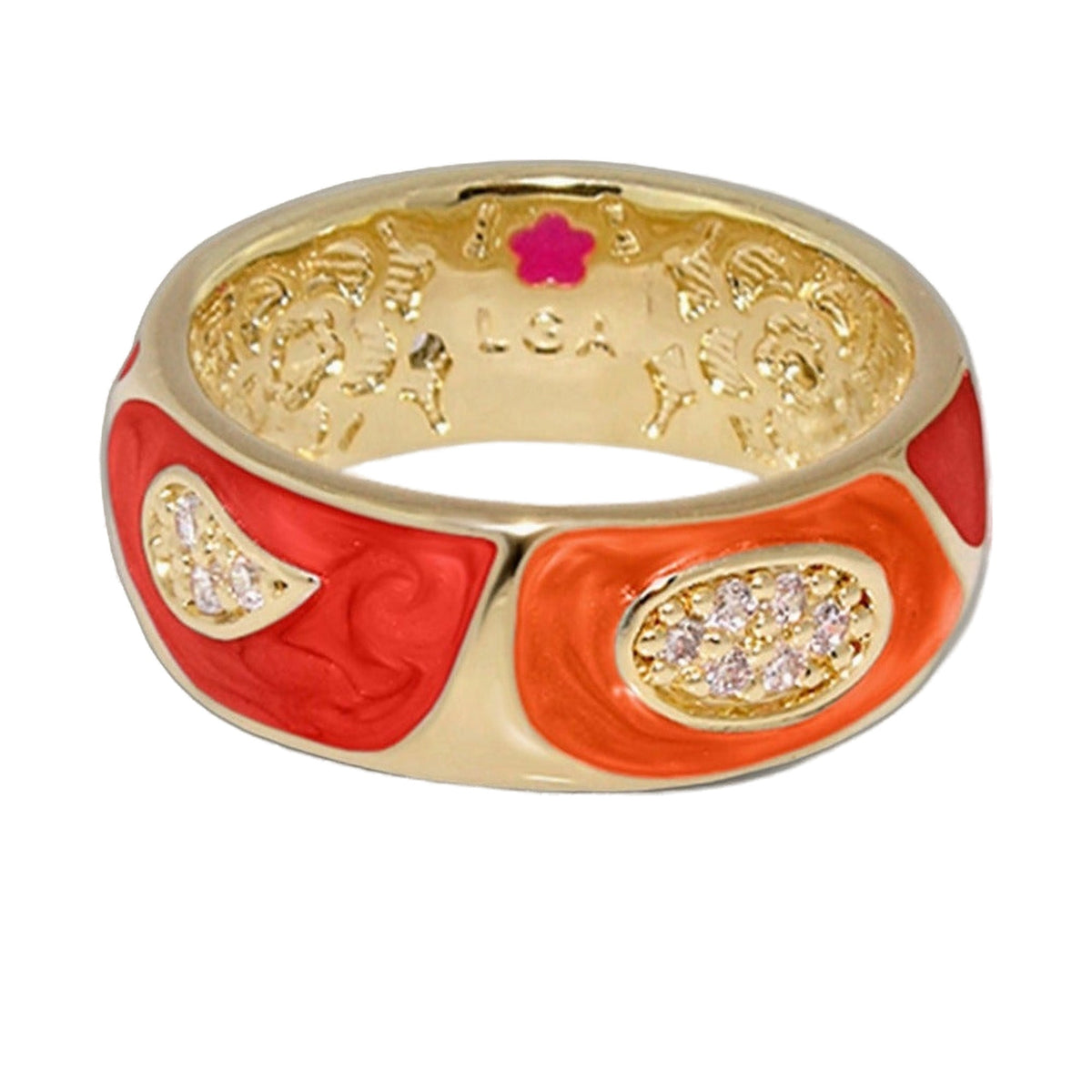 Butterfly World Band Ring — Pavé Leaf
