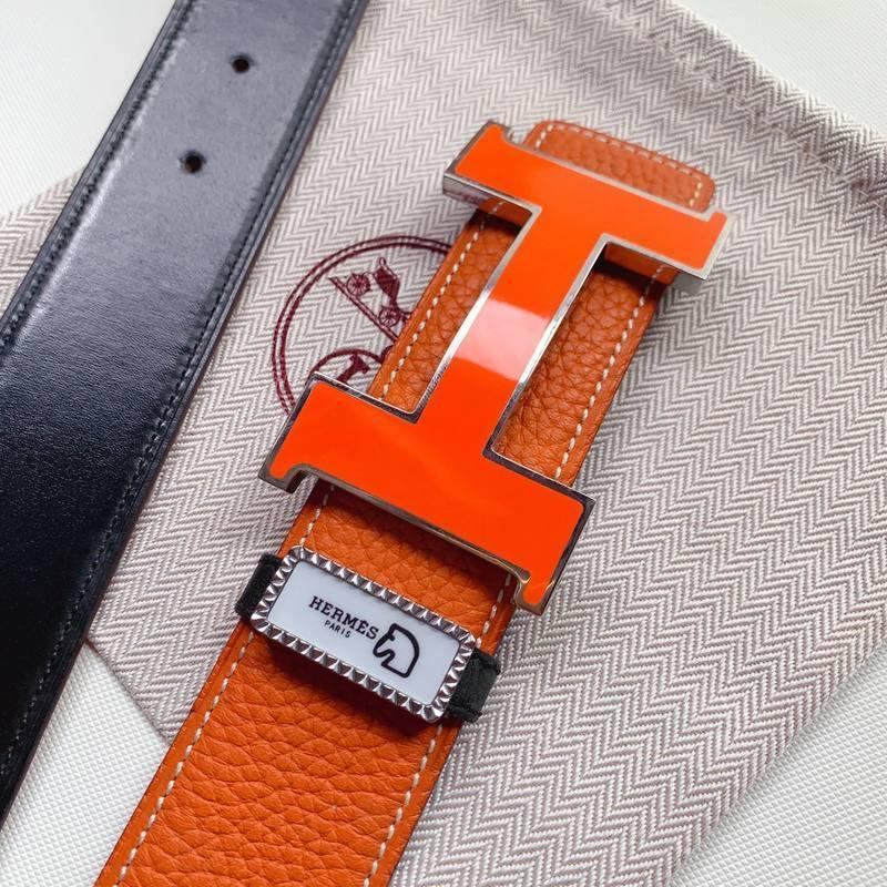 Hermes Men Orange Buckle Belt 'Orange'