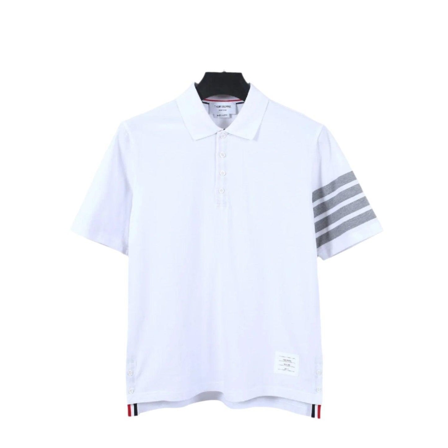 Thom Browne White T-Shirt with Collar