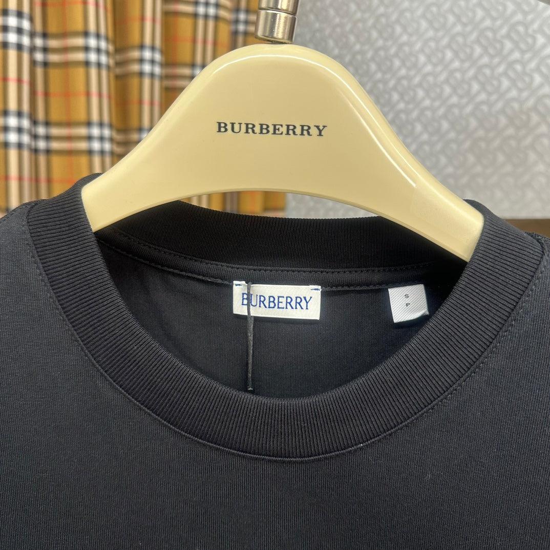 Burberry Black T-Shirt Without Collar