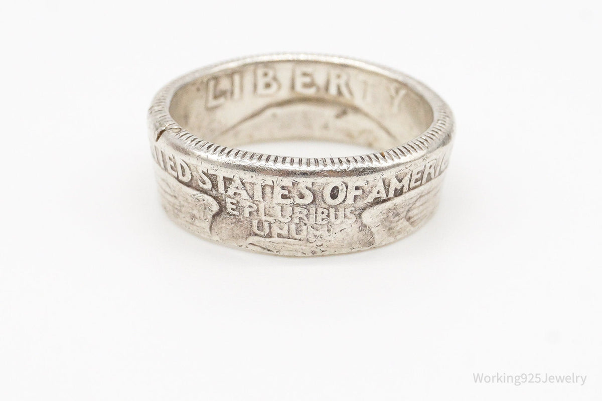 Vintage 1964 Liberty Quarter Dollar Silver Ring - Size 7