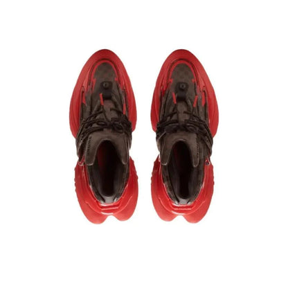 BALMAIN Unicorn Low 'Monogram Brown Red'